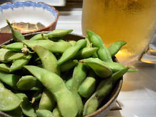 写真：枝豆＋生ビール＠竹宗
